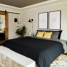 Minimalist Primary Bedroom Promises Cheery Comfort