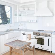 White Kitchen With Vintage Island