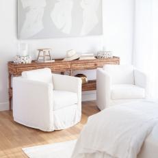White Sitting Area With Console Table