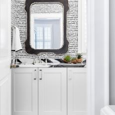 Bold Guest Bathroom in Black and White