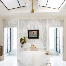Luxury Bathroom With Paneled Roof