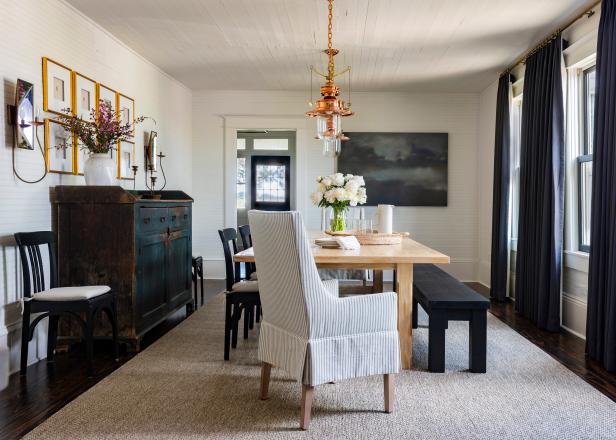 Country Dining Room and Striped Chair