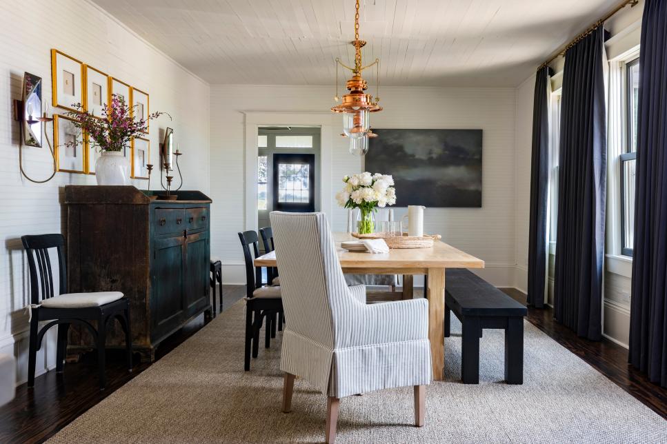 Farmhouse Dining Room Ideas Rustic, Modern Farmhouse Dining Room Table And Chairs Set