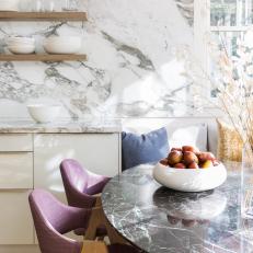 Contemporary Breakfast Nook With Pears