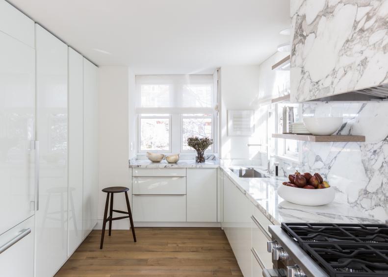 White Modern Galley Kitchen 