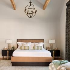 Contemporary Neutral Bedroom With Brown Bed