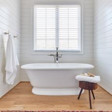 Cottage Bathroom With Soaking Tub