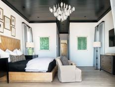 Bedroom With Black Ceiling