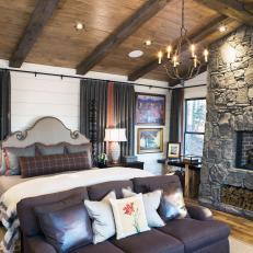 Rustic Bedroom With Firewood Niche