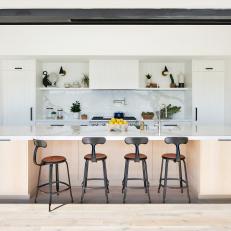 Contemporary Open Plan Kitchen With Black Stools