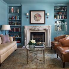 Intimate Sitting Room for Basking in Blue