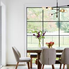 Contemporary Dining Room With Gold Bowl