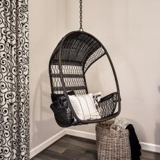 Black Hanging Chair and Basket