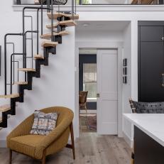 Living Space With Industrial Staircase