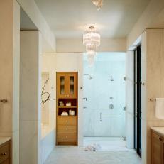 Main Bathroom With Patterned Floor
