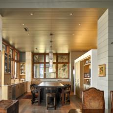 Rustic Contemporary Kitchen and Dining Area