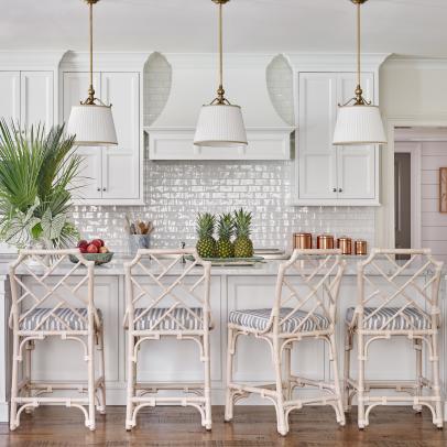 White Tropical Kitchen With Pineapples