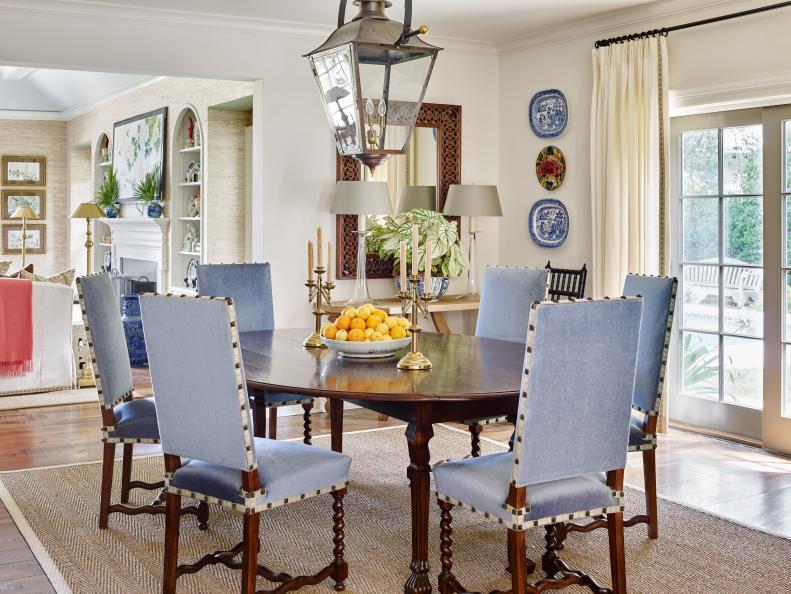 Dining Room With Blue Chairs