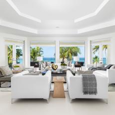 Luxe Living Room With Ocean Views