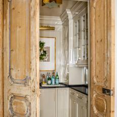 Reclaimed Wood Accents in a Butler's Pantry 