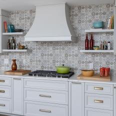 Small Stylish Kitchen With Tile Backsplash
