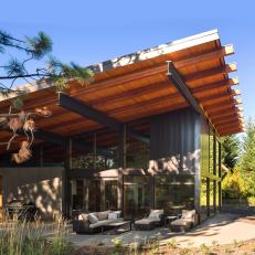 Cabin With Cantilevered Roof