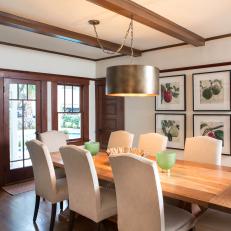 Craftsman Dining Room With Fruit Art