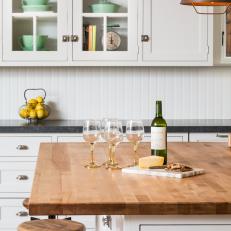 Country Kitchen With Wine Glasses