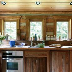Rustic Guest Cottage Kitchen