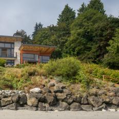 Contemporary Beach House Exterior and Rocks