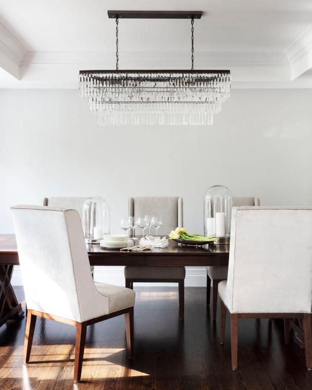 Dining Room With Crystal Chandelier