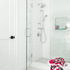 White Bathroom With Panda Towel
