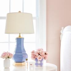 Cottage Nightstand With Rose Bouquets