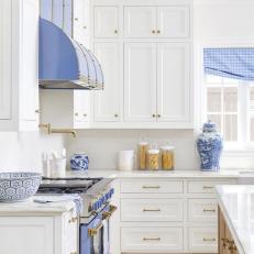 Cottage Chef Kitchen With Blue Stove