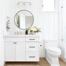 Classic Character for All-White Bathroom 