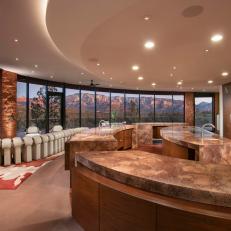 Southwestern Great Room With Mountain View