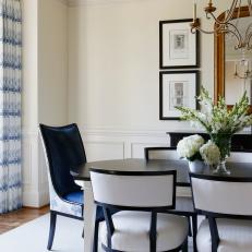 Black, White and Blue Dining Room 