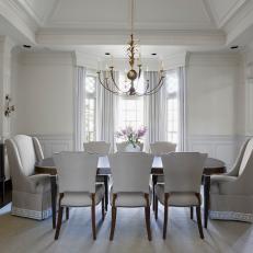 Dark Dining Table's Chairs Are Graceful in Gray 