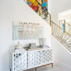 White Console and Stairs