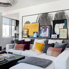 Eclectic Living Room With Plaid Pillows