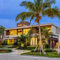 Modern Hollywood Beach Home With Tall Palms