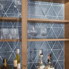 Kitchen Shelf and Blue Tiles
