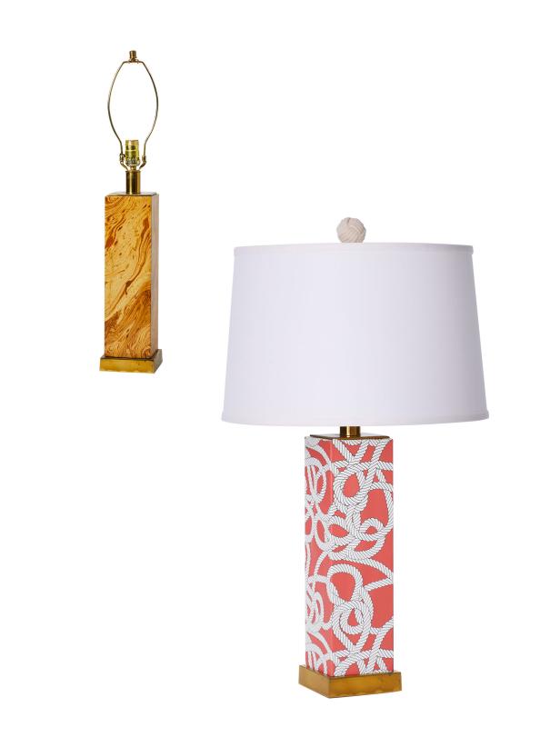 Lamp Beachy With Wallpaper, How To Make A Lampshade With Wallpaper
