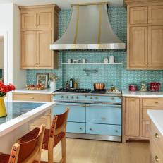 Cottage Kitchen With Blue Range