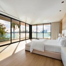 Modern Neutral Bedroom With Glass Walls