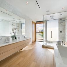 Modern Spa Bathroom With Water View