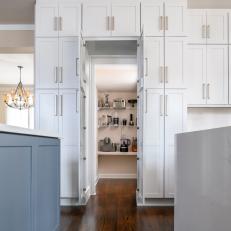 White Kitchen With Walk In Pantry