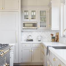 Transitional Kitchen With Lots of Brass Accents