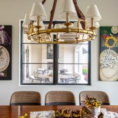 Dining Room With Sunflower Art