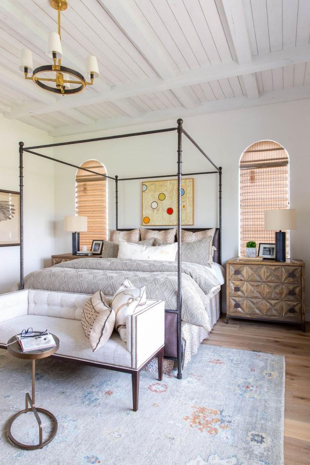 Mediterranean Bedroom With Canopy Bed